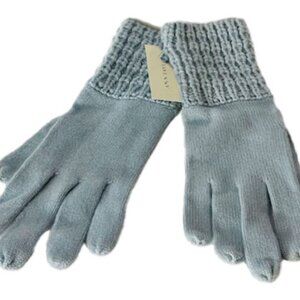 NWT  Ann Taylor 100% Cashmere Gloves Mitten Light Blue ONE SiZE
